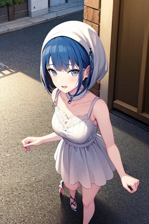 Loraharukav2-final0.6, 1girl, Short Hair, Street, White Dres...