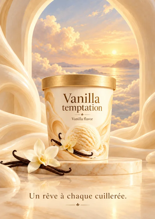 Une Illustration Semi-raliste, Une Publicit Pour Une Glace...