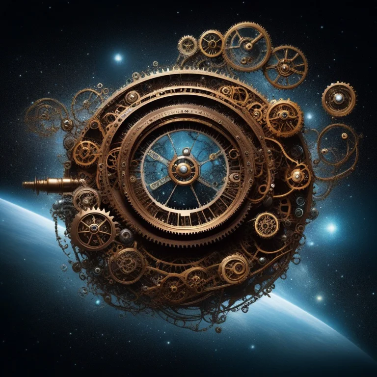 A Cosmic Scene In Outer Space Where Planets And Stars Are Co...