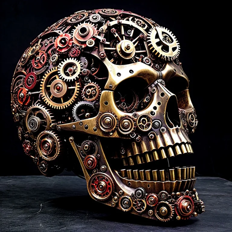 Masterpiece, Best Quality, A Human Skull Entirely Constructe...