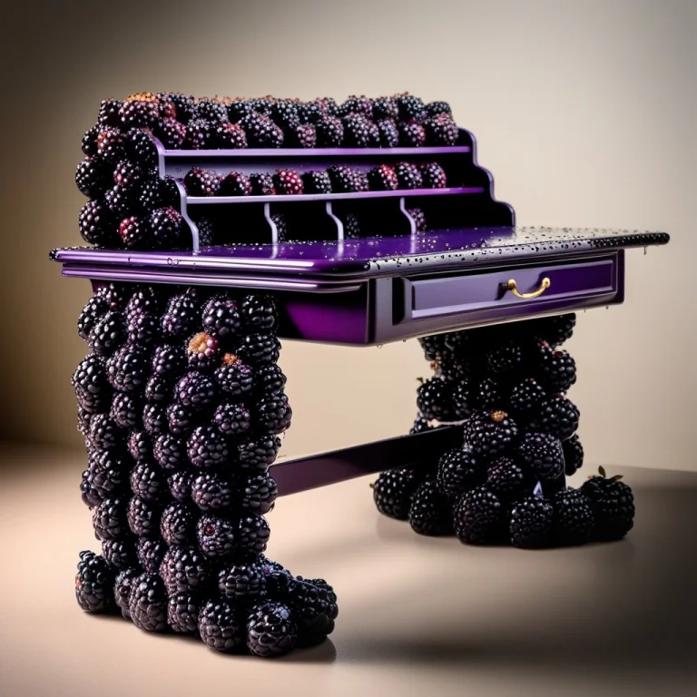 A School Desk, Within A Classroom, Comprised Of Blackberries...