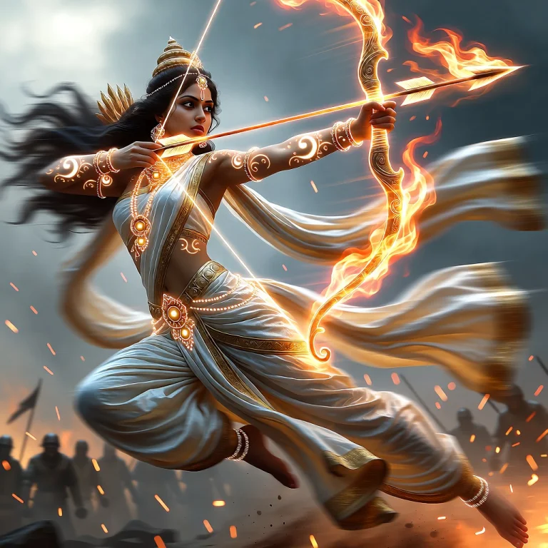 Archer In Motion Arjunameghnad-inspired But Female Indian My...