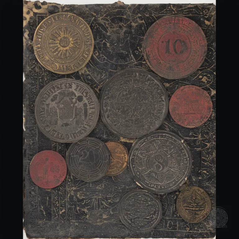 Numismatic Museum Catalog Plate Displaying Stamped Cast-iron...