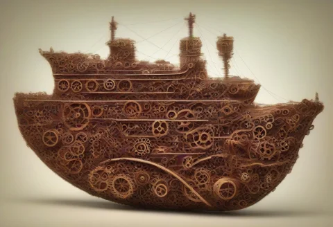 Ship Made Of Roast Gears, Ocean — SDXL AI Prompt: ship made of roast gears, ocean