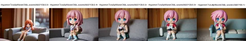Old Color Photo Of Chibi Anime Toy Figure, Sitting On Sofa I... — Stable Diffusion AI Prompt: (old color photo) of chibi anime (toy figure), sitting on sofa indoors, pastel c...