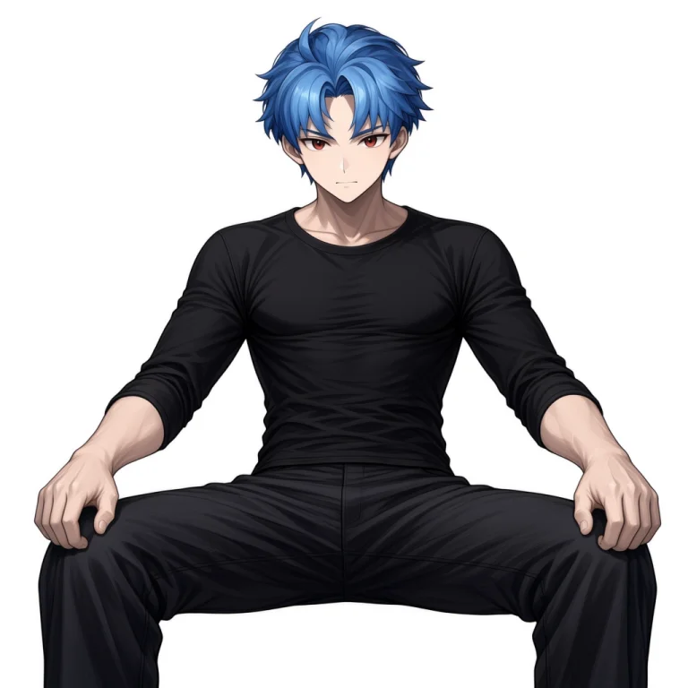 Alainue, 1boy, Black Top, Pants