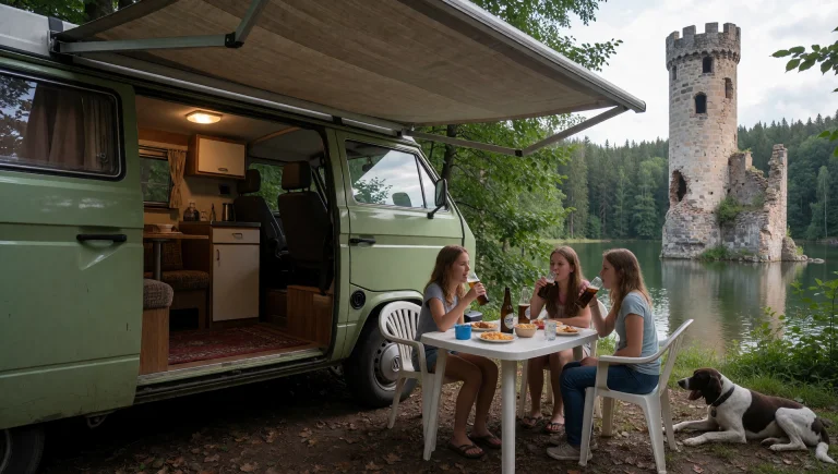 Dynamic View. Digital Art Style. Amateur. A German Minibus F...