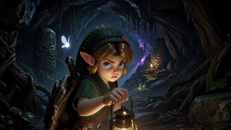 Close-up Cinematic Shot Of A Young Elf-like Adventurer, L012...