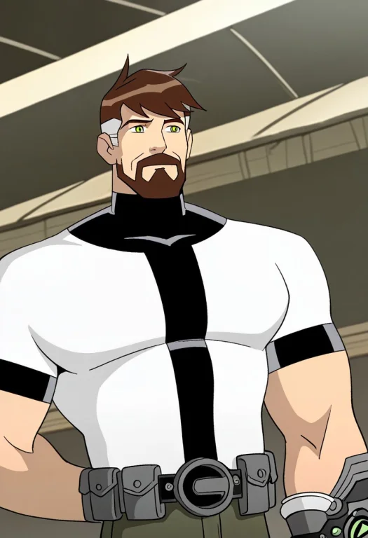 Ben10,1boy,solo,male Focus,brown Hair,short Hair,mature Male...