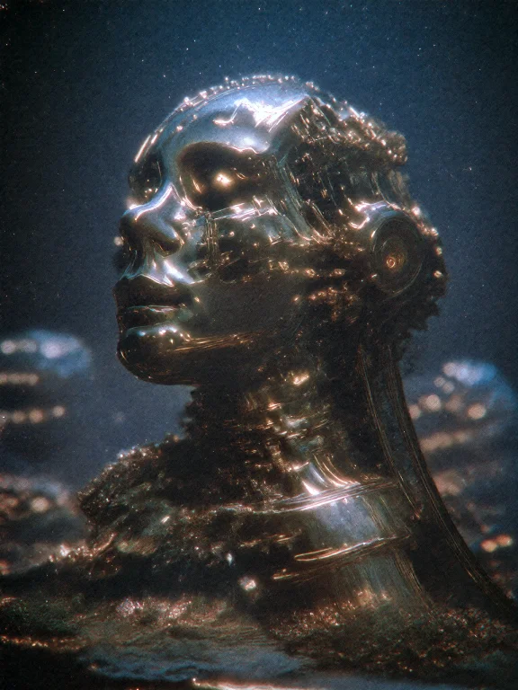 , With A Chrome-plated Steel Sculpture That Appears To Be Ma...