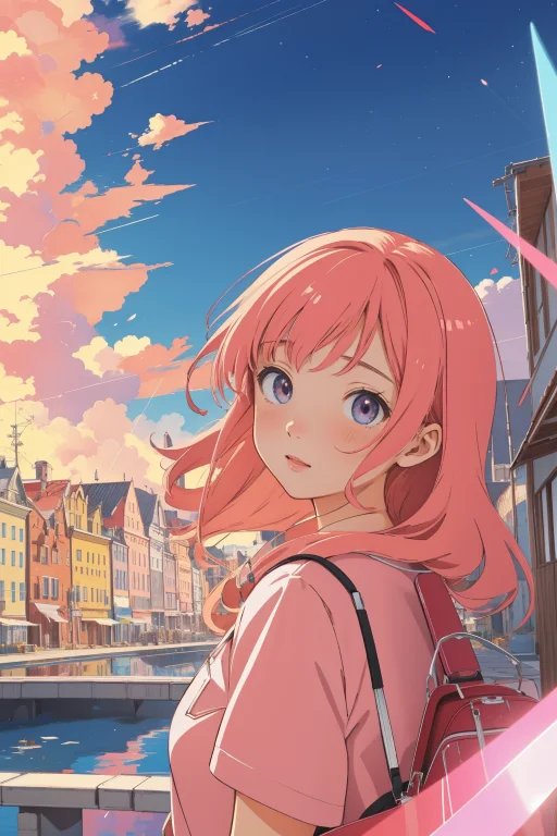 1girl, Loramagotsuki0.8, Anime Style, Anime Sketch Of A Post...