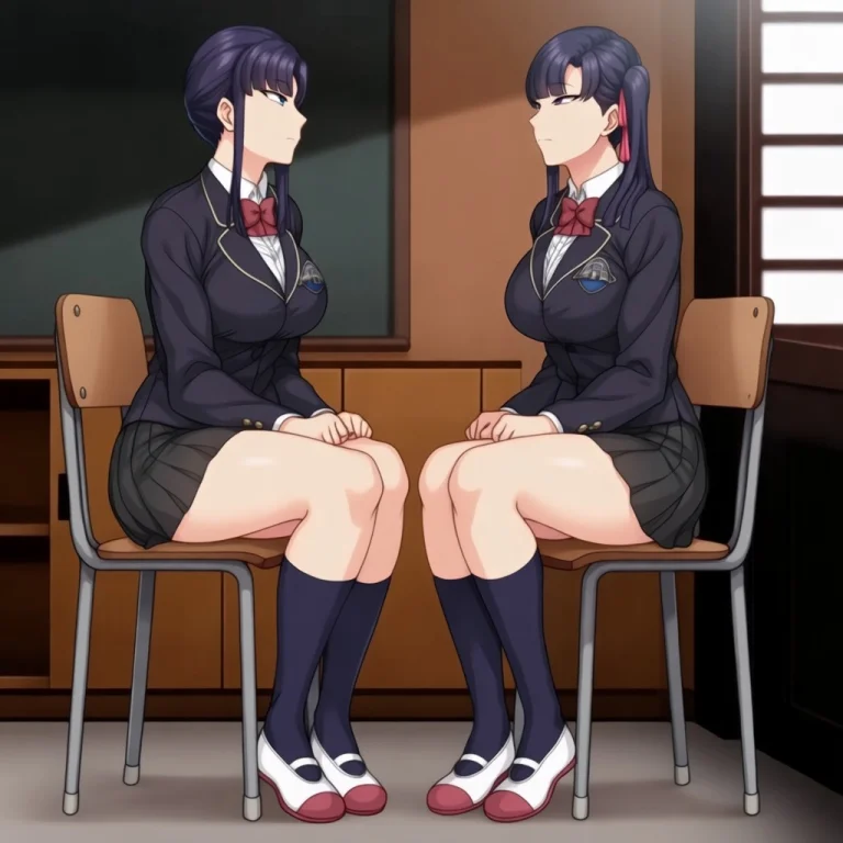 M1y4j1m4s4kur4, Long Hair, Blue Hair, One Side Up, Hair Ribb...