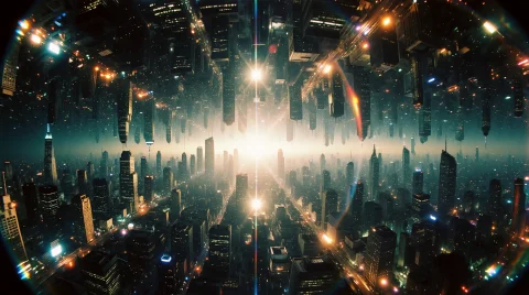 Ultra-wide Cinematic Analog Photorealistic Abstract Cityscap... — Stable Diffusion AI Prompt: ultra-wide cinematic analog photorealistic abstract cityscape, impossible infini...