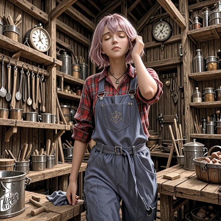 Masterpiece, Young Girl Cemi, Standing In Carpentry Shop, We...
