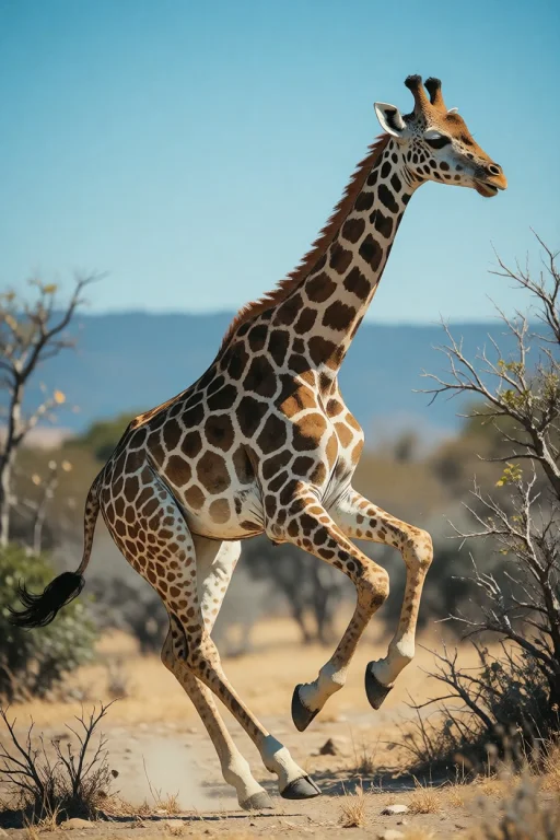 Nature, A Reticulated Giraffe Breaking Into A Rocking Gallop...