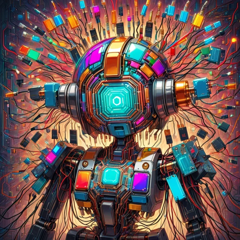 A Robot Built From Dense, Colorful Electronic Components, Tr...