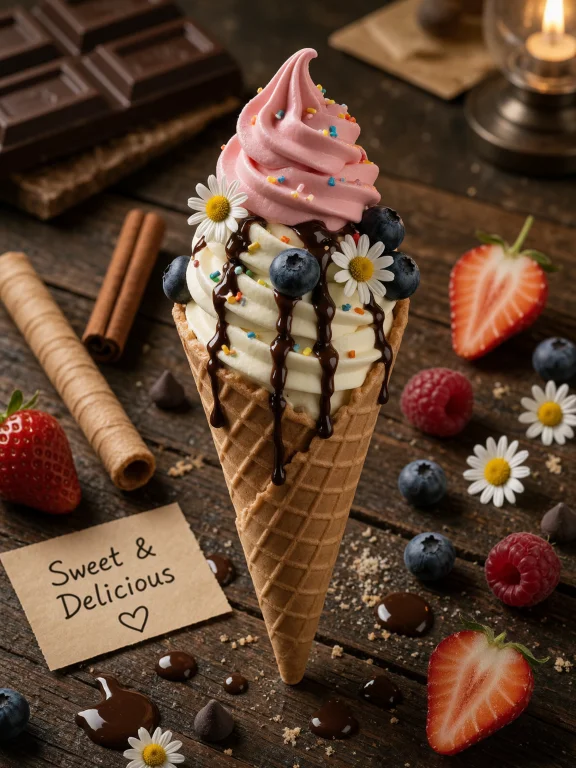 A Richly Styled Dessert Still Life Fills The Frame In A Real...