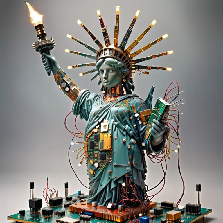 Transistors, A Monumental Statue Of Liberty Completely Recon...