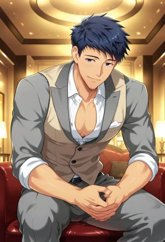 Naoto, Muscular Male, Slim, Blue Eyes, Blue Black Hair, Lora... — Stable Diffusion AI Prompt: Naoto, muscular male, slim, blue eyes, blue black hair, , 1boy, male focus, solo...