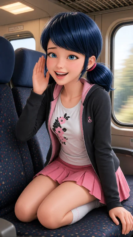 Kmar, Kneeling Beside You On A Train Seat, Leaning In To Whi...