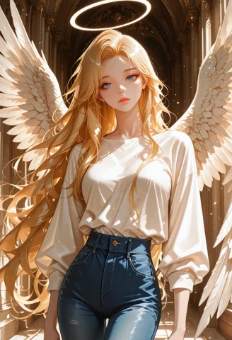 Xuer Guangying, Solo, 1girl, 2ddrawing, Sourcemanhwa, Blonde... — Stable Diffusion AI Prompt: XUER guangying, solo, 1girl, 2d_drawing, source_manhwa, blonde hair, long flowin...