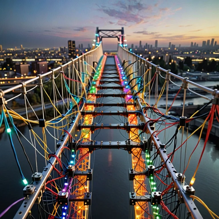 A Bridge Made Of Complex, Packed Network Of Wires And Pathwa...