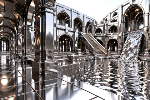 Hmc, C0rr1d0r, A Big Palace-like Courtyard And Corridor Comp... — Stable Diffusion AI Prompt: HMC, c0rr1d0r, a big palace-like courtyard and corridor complex is constructed a...