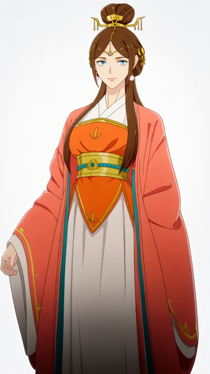 Xuyu, Brown Hair, Long Hair,blue Eyes,forehead Mark, Hair Bu...