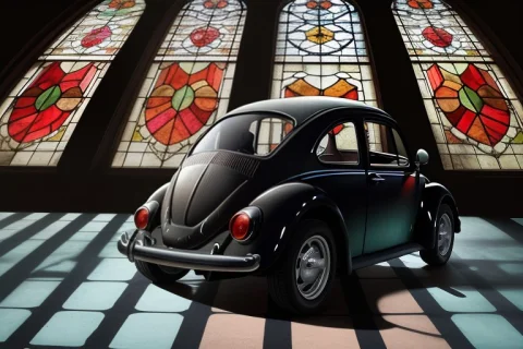 Masterpiece, Best Quality, A Beetle With A Shell Like Staine... — Stable Diffusion AI Prompt: masterpiece, best quality, a beetle with a shell like stained glass, misty light...