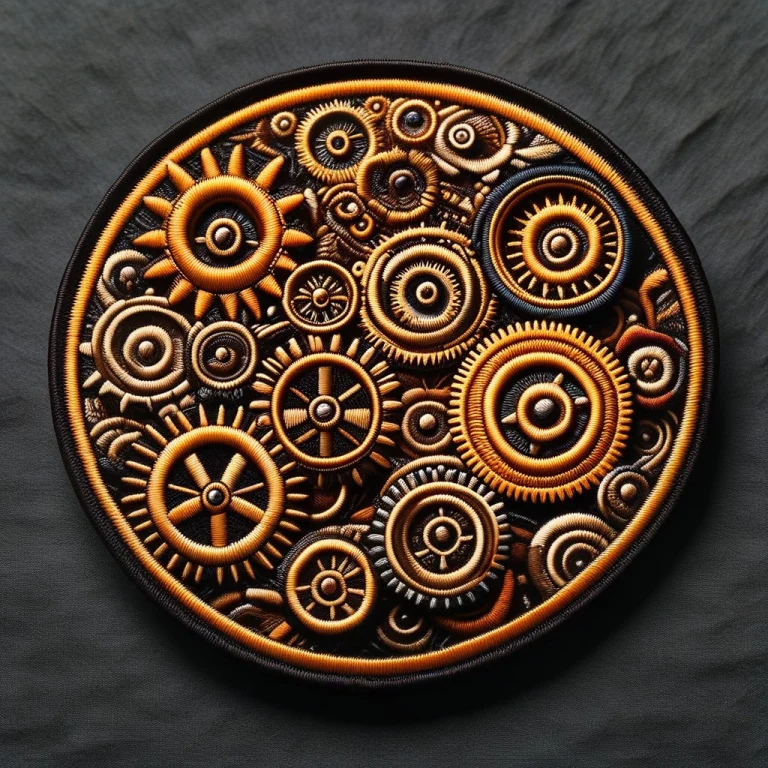 Masterpiece, Best Quality, Ultra-detailed1.2, Gears In Gold...