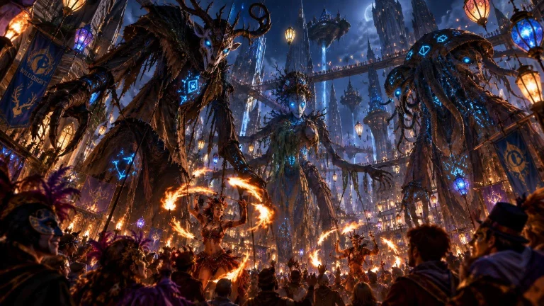 A Massive, Festive Street Carnival Set In The Soaring Upper...