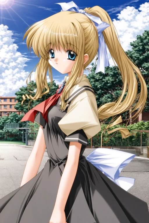1girl Loraair-vn-3.8, Bokeh, Kamio Misuzu, 1girl, Solo, Blon...