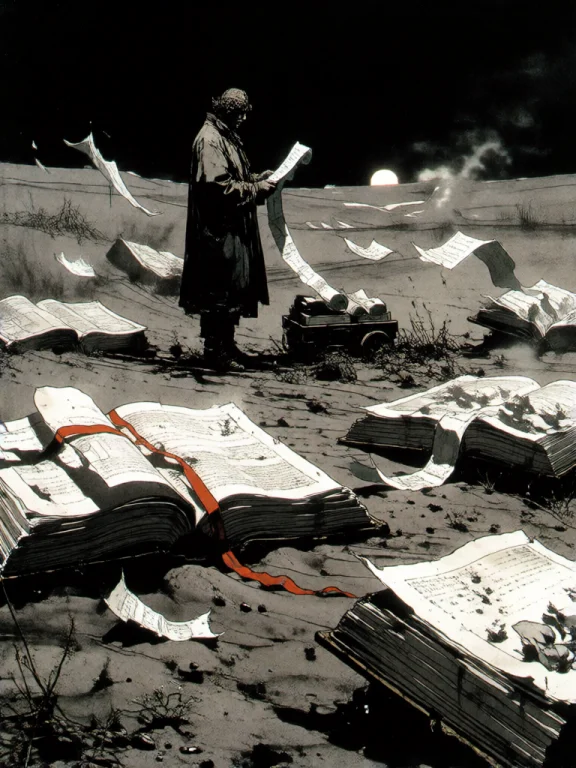 A Monochrome Charcoal And Ink Illustration In A Wide Panoram...