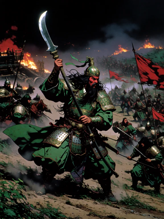A Tall Broad Shouldered Chinese General With A Long Flowing...