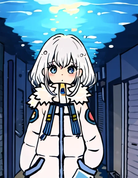 Masterpiece, Best Quality, 1girl, White Hair, White Winter C...
