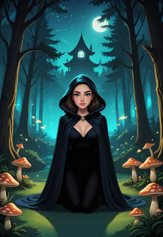 Beautiful Woman In Under The Cloak Of Twilight, The Silhouet...
