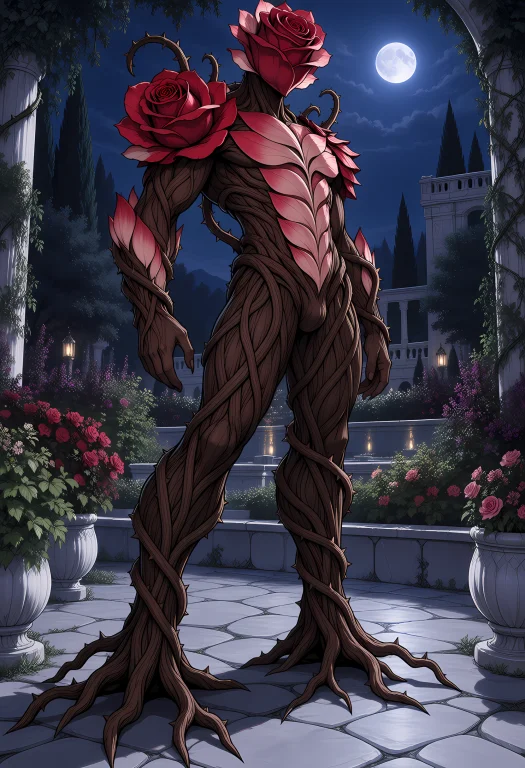 Planthorror. A Clearly Adult Male Thorn-rose Being Stands Al...