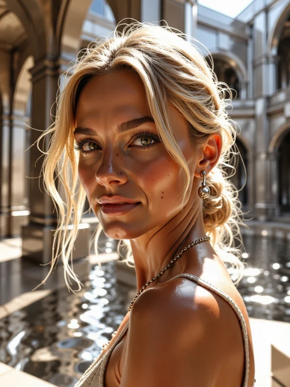 Hmc, C0rr1d0r, Close-up Of A Sitting Blonde Low Up-do Haired...