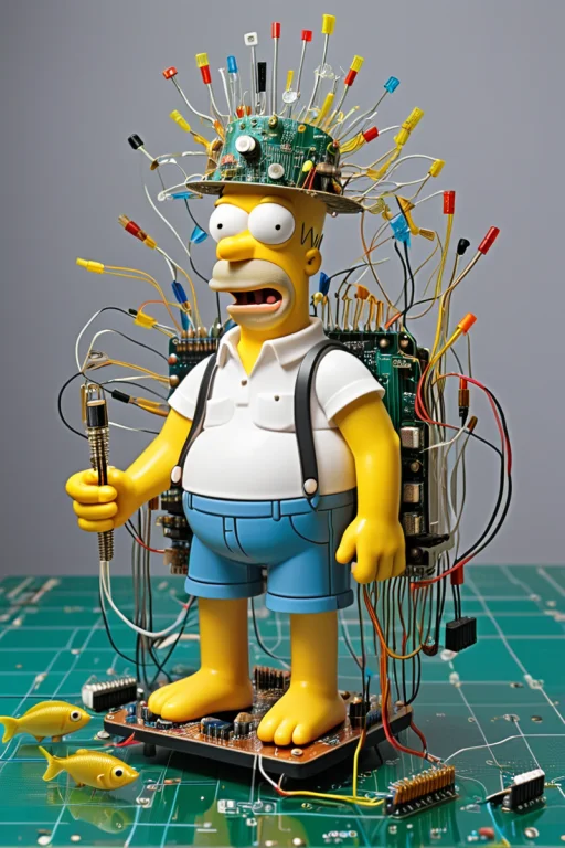 Scenery, A Homer Simpson With A Summer Hat Made Is Watching...