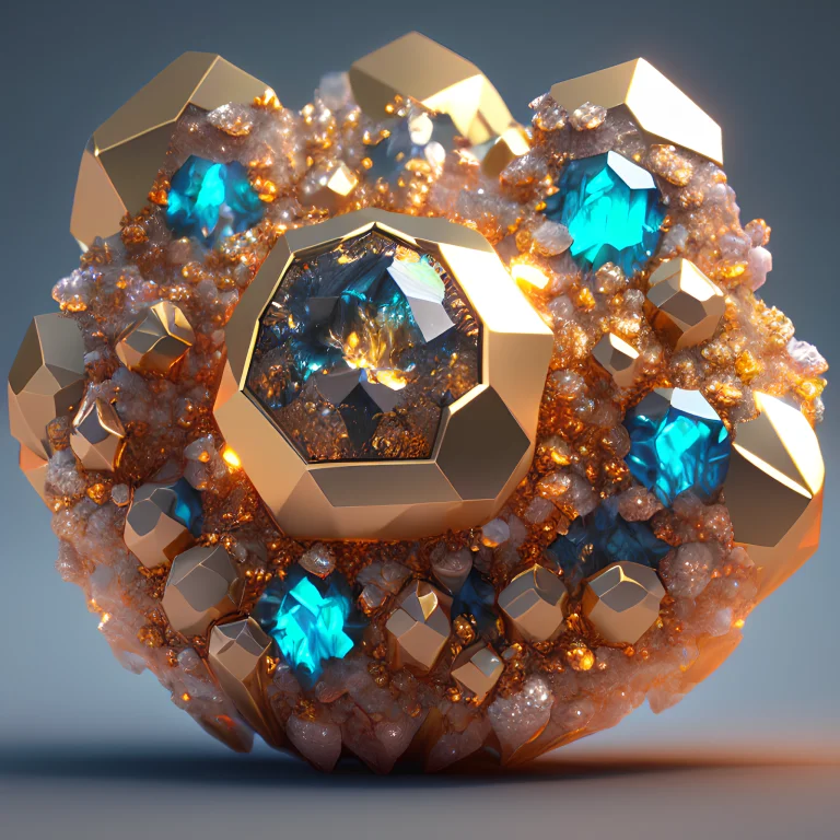 Dreamlikeart Beautiful Mineral, Fan Golden Crystals, Ultra D...