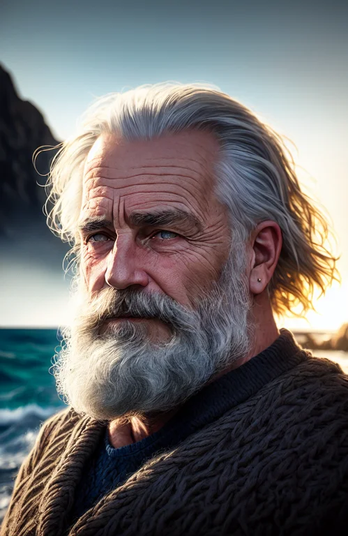 Award Winning Portrait Photo Of An Older Male Medieval Grizz...
