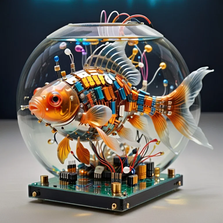 Transistors, A Beautiful Goldfish Completely Constructed Fro...