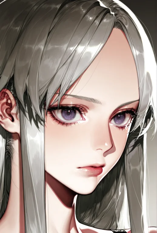, 1girl,lips,enterpriseazurlanesilver Hairmiddlepartpartedba...