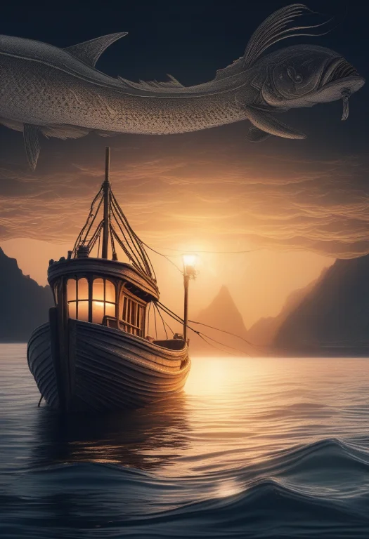 Best Quality, Highly Detailed, A Leviathan Surfacing Beside...