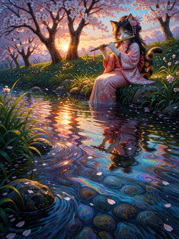 An Anime-style Illustration In A Painterly, Saturated Color...