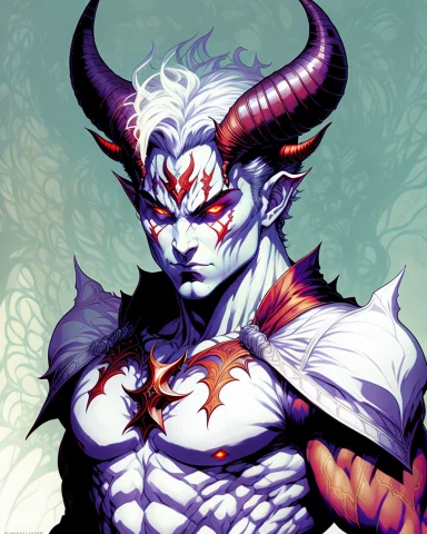 Half Demon, White Skin, Detailed Horns, Wide Angle, Sharp, F... — Stable Diffusion AI Prompt: half demon, white skin, detailed horns, wide angle, sharp, fine details, America...