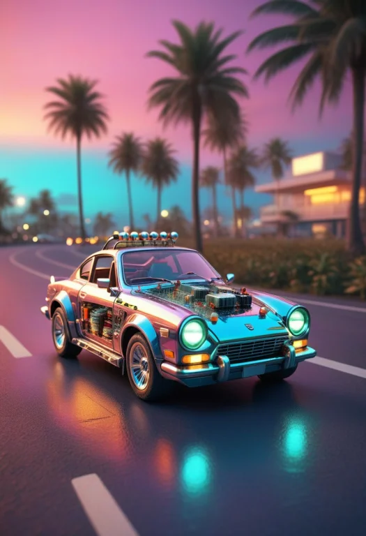 8k, Raw Digital Photo, Tilt Shift Photography, A Vintage Chi...