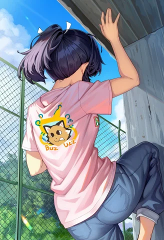 Shiokonbustyle1.1,t-shirtbuzz3,rhombuspatternfence,,masterpi... — Stable Diffusion AI Prompt: (shiokonbu_\(style\):1.1),t-shirt(buzz:3),rhombus_pattern_fence,,(masterpiece, b...