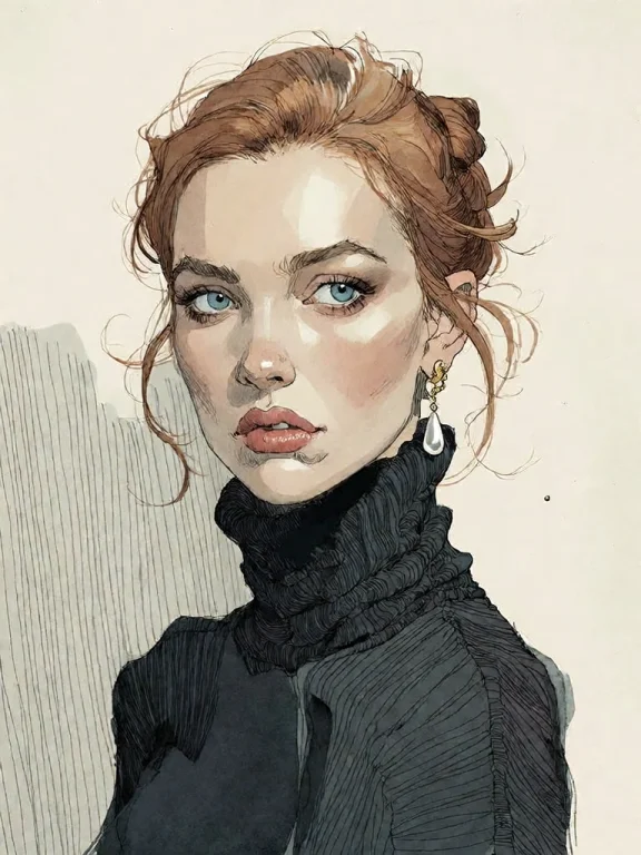 Bradhamel Art Style.a Detailed Illustration Of A Woman With...
