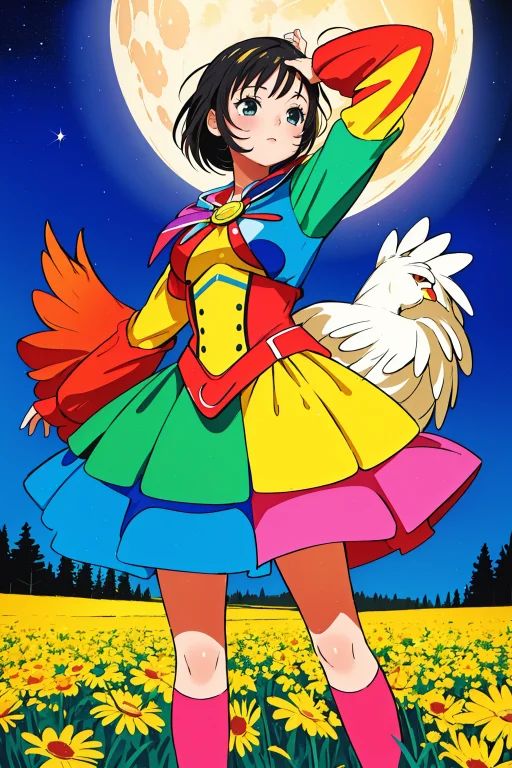 1girl, Lorakamiokachirol0.8, Vibrant Art By Jim Dine, Colorf...
